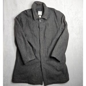 Gap Peacoat Mens XL Gray Wool Blend Button Up Pockets Single Vent Winter Classic